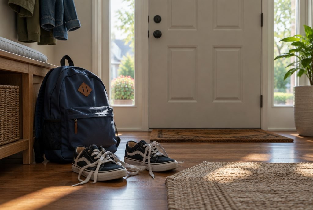 Cartable abandonné près de la porte un matin, refus d'aller à l'école