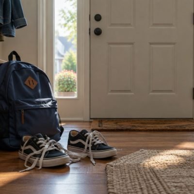 Cartable abandonné près de la porte un matin, refus d'aller à l'école